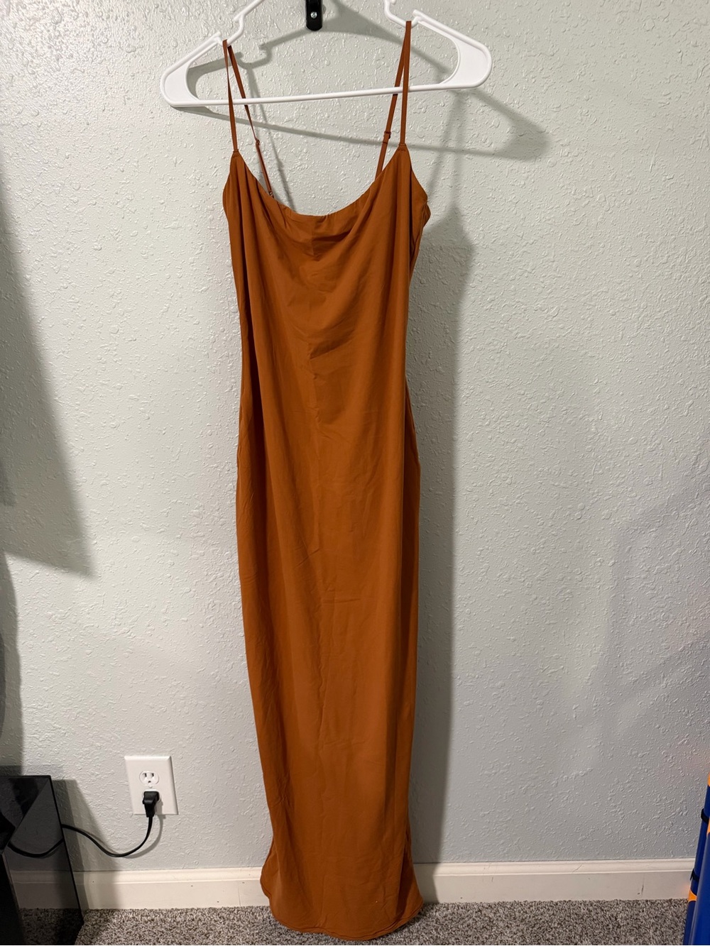 SKIMS Slip Maxi Dress in Burnt Orange